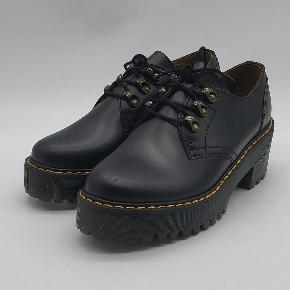 Dr. Martens Leona Lo Vintage Smoth Women's Shoes Size 7 Black Color NWT